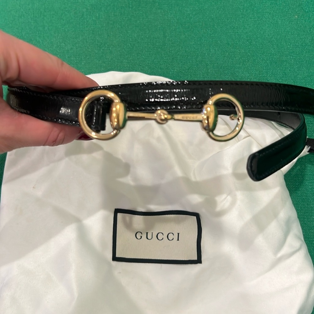 Gucci thin black belt